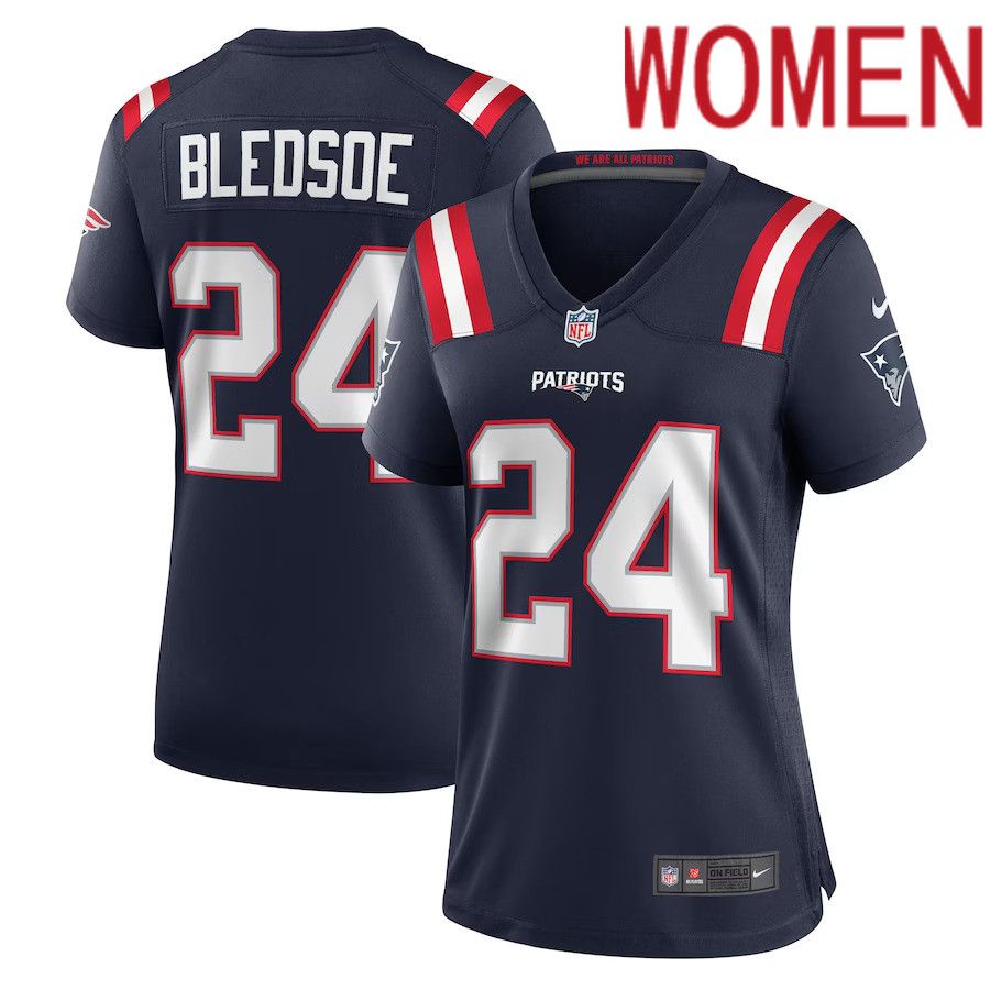 Women New England Patriots #24 Joshuah Bledsoe Nike Navy Game Player NFL Jersey->women nfl jersey->Women Jersey